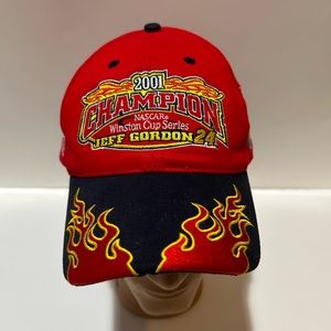 Jeff Gordon #24 2001 Winston Cup Champion Hat Cap Chase Authentics Flames NASCAR